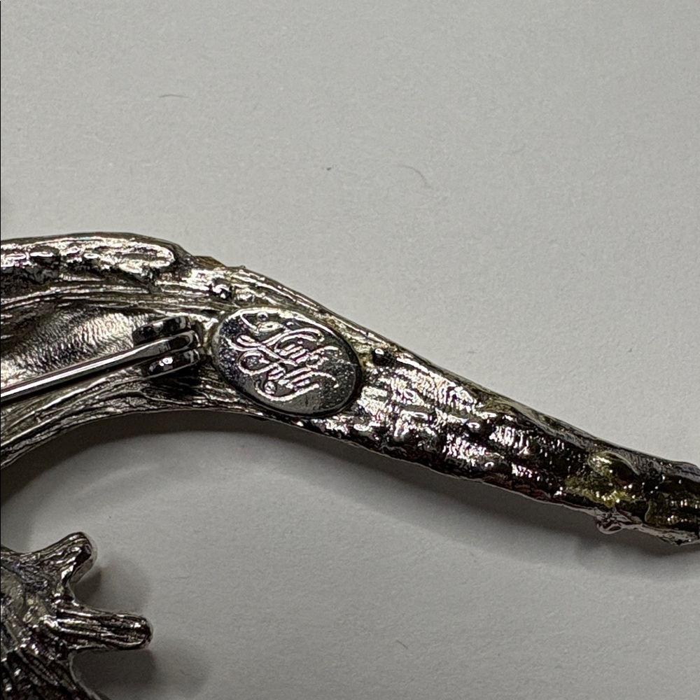 Kirks Folly Silver Tone Rhinestone Reptile Brooch - Picture 2 of 6